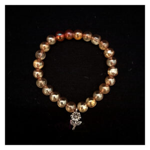 Transparent Brown Glass Beads Bracelet