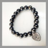 Dark Gray Glass Pearl Beads Bracelet