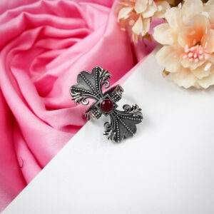 1 PC SIMPLE STONE SILVER FINGER RING