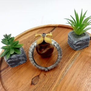 SILVER GOLDEN DUALTONE PEACOCK MOTIVE BANGLES