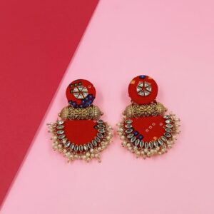 FABRICJ0014- ARNAS 1 PAIR OF HANDMADE DESIGNER FABRIC EARRINGS