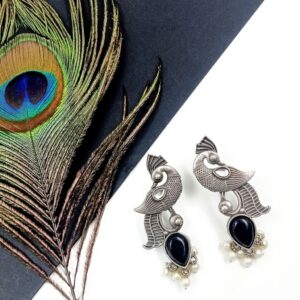 ARNAS 1 PAIR PACK OF SILVER ROUND MOTIF MONALISA STONE SET EARRINGS