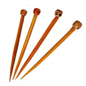 ARNA'S 4 PCs PACK OF 5.6 INCH WOODEN BUN STICKS