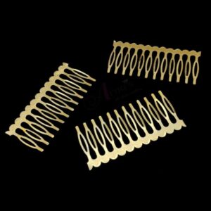 ARNA'S 5 PCS PACK OF 3.1 INCH GOLDEN METAL HAIR COMB CLIP FOR MAKING BEAUTIFUL HAIR ACCESSORIES
