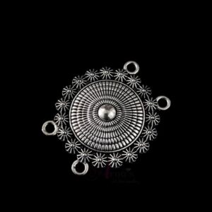 OXIS0318- 4 PCs PACK OF SILVER DESIGNER MOTIF GERMAN SILVER PENDANT