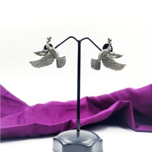 ARNAS 1 PAIR PACK OF SILVER DESIGNER BIRD MOTIF SET EARRINGS