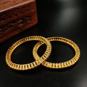 ARNAS 2 PAIR PACK OF 2*6 GOLDEN IMITATION DESIGNER MOTIVE BANGLES