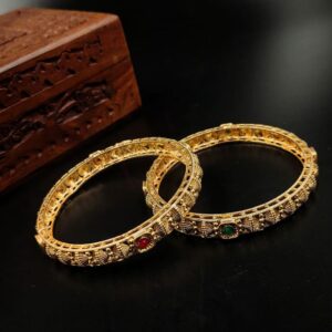 ARNAS 2 PAIR PACK OF 2*6 GOLDEN IMITATION DESIGNER MOTIVE BANGLES